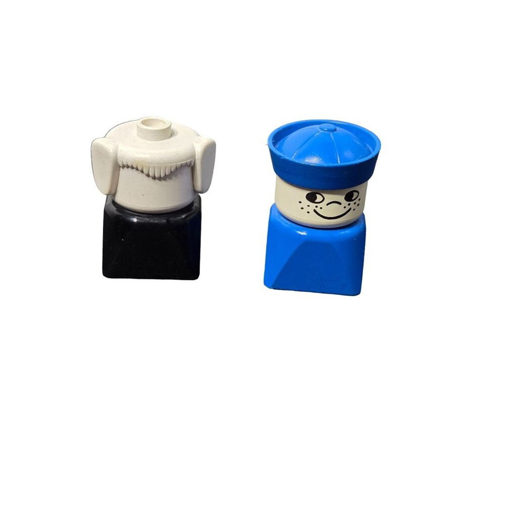 Vintage Lego Duplos Square Figures Boy‎ & Dog Vtg Retro Imaginative Play
